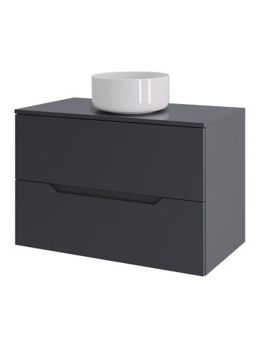 Тумба с раковиной Orange Line Li-70TugMDF+B07-345W 70х46х72 подвесная цвет графит матовый