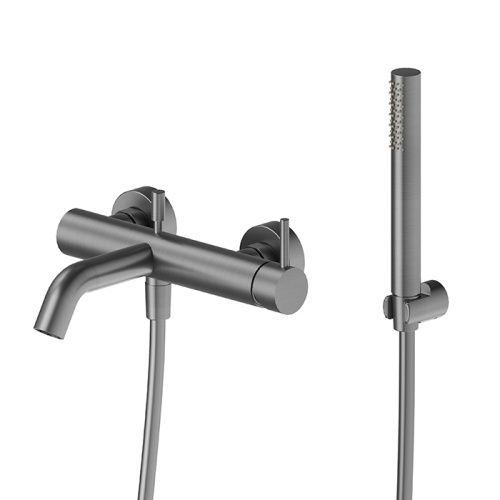 Смеситель для ванны Newform X-STEEL 316 69640CX.59.064 настенный оружейная сталь