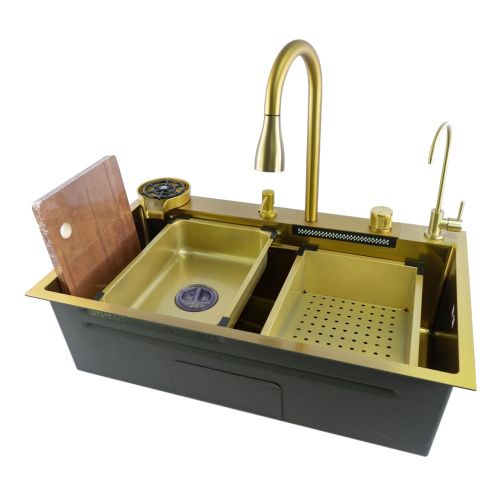 Кухонная мойка Fmark FSC003C 75х46 цвет золото поверхность матовая