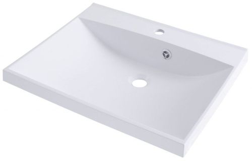 Раковина из литьевого мрамора Aquanet Нота NEW 00204117 58х48 полувстраиваемая цвет белый 1 отверстие под смеситель