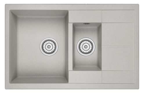 Кухонная мойка Granula 7802, БАЗАЛЬТ 78х50 цвет серый поверхность матовая
