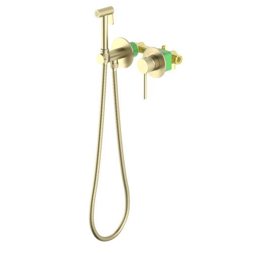 Смеситель с гигиеническим душем Timo Saona 2339/17SM встраиваемый в стену золото матовое