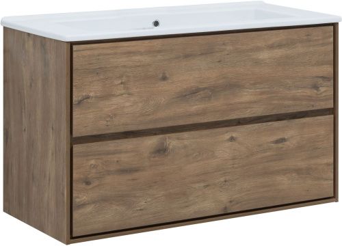 Тумба под раковину Aquanet Милан 00339971 106х46х66 подвесная цвет темное дерево