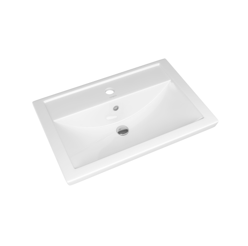 Раковина из сантехнического фарфора Kirovit Фостер Вн Крв10 71х47 накладная цвет белый