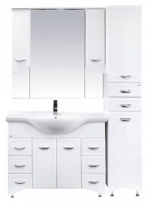 Шкаф-пенал Misty Дрея Э-Дре05035-01К2ЯП 35х35х190 напольный цвет белый - фото 2