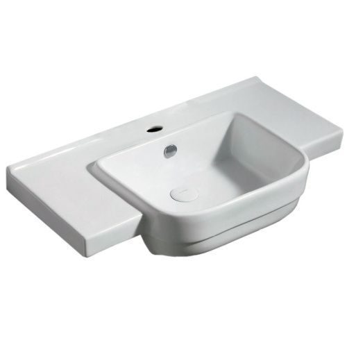 Раковина из санфаянса Azario AZ-40089 80х46 подвесная цвет белый 1 отверстие под смеситель