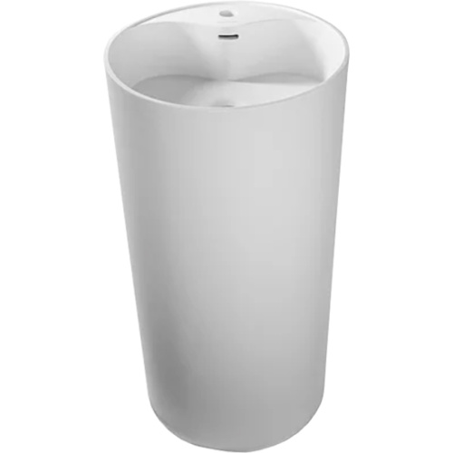 Раковина из искусственного камня MonteBianco Pisa Rubinetto 11234 45х45 напольная цвет белый матовый 1 отверстие под смеситель