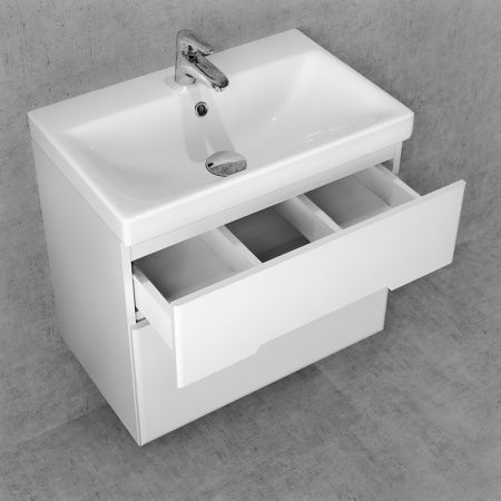 Тумба под раковину Jorno MODUO SLIM Mod.01.60/P/W 59х38х53 подвесная цвет белый - фото 2