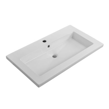 Раковина керамическая Cezares CZR-8070-75 76х46 подвесная цвет белый глянцевый 1 отверстие под смеситель