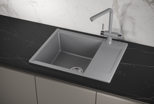 Кухонная мойка Granula 6202, АЛЮМИНИУМ 62х50 цвет серый поверхность матовая