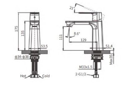 Смеситель Arrow AMP11848 на раковину хром - фото 4