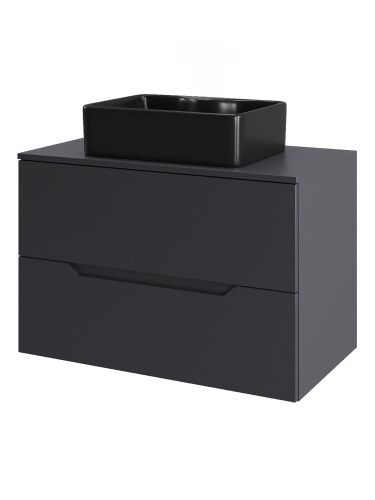 Тумба с раковиной Orange Line Li-70TugMDF+B01-475MB 70х46х70 подвесная цвет графит матовый