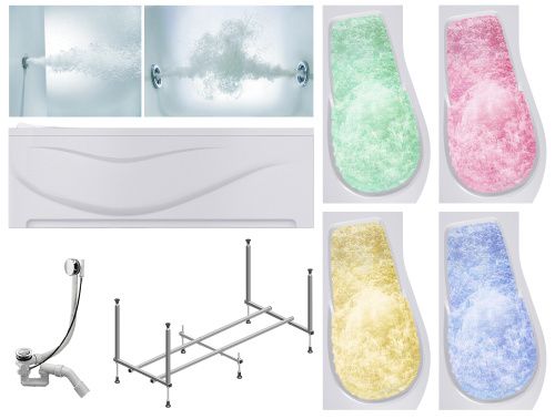 Ванна акриловая гидромассажная Timo VINO VINO1792L-KTVINO17-SPV1505-T-CM-T-BM-T-CT-FPVINO17L 170х92 пристенная асимметричная с каркасом