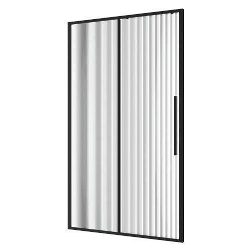 Душевая дверь Niagara Nova NG-84-L12FHB 120х195 стекло рифленое профиль черный матовый