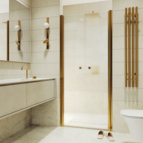 Душевая дверь Maybah Glass MGD-436-3 89х198 стекло матовое профиль золото глянцевое