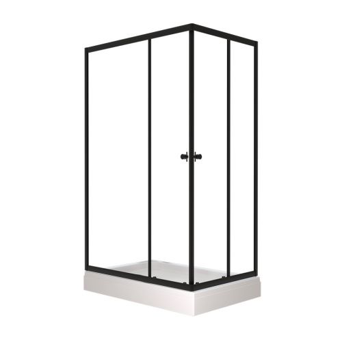 Душевой уголок Тритон Вента Щ0000054464 120х80 стекло прозрачное профиль черный с поддоном