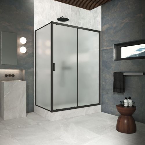 Душевой уголок Vegas-Glass ZP+ZPV Protec ZP+ZPV Protec h1900 170*70 02М 10 170х70 стекло матовое профиль черный без поддона