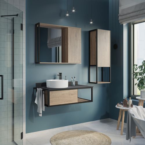 Тумба с раковиной Comforty Лиссабон 00-00006269CF 95х52х39 подвесная цвет дуб темный