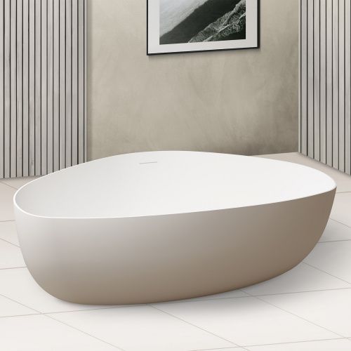 Ванна из искусственного камня Abber Stein AS9608 180х130 отдельностоящая овальная с ножками