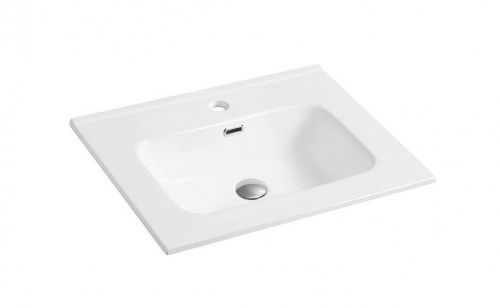 Раковина из сантехнического фаянса CeramaLux 9010D 100х50 встраиваемая цвет белый 1 отверстие под смеситель