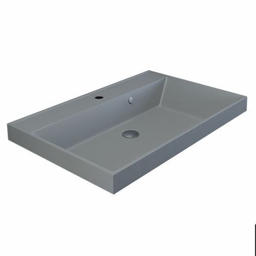 Раковина кварцевая Uperwood Classic Quartz 291030025 80х45 полувстраиваемая цвет серый