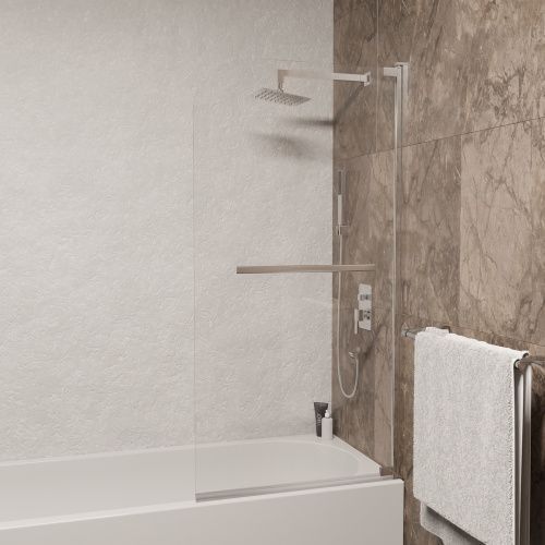 Душевая шторка на ванну RGW Screens 03110210-11 100х150 стекло прозрачное профиль хром глянцевый ориентация универсальная