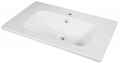 Раковина из литьевого мрамора Aquanet Бостон 00257887 78х47 полувстраиваемая цвет белый 1 отверстие под смеситель