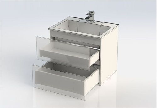 Тумба под раковину Aquanet Алвита 00183991 59х45х53 подвесная цвет серый