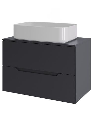 Тумба с раковиной Orange Line Li-70TugMDF+B07-600W 70х46х71 подвесная цвет графит матовый