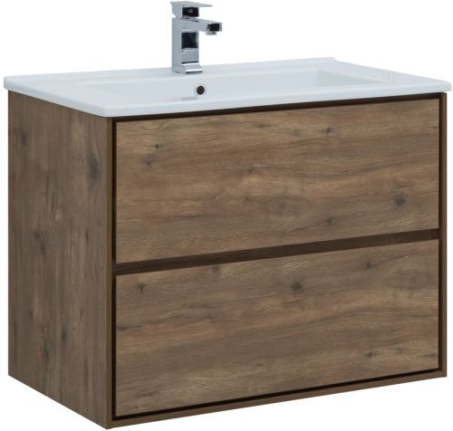 Тумба под раковину Aquanet Милан 00339968 84х46х66 подвесная цвет темное дерево