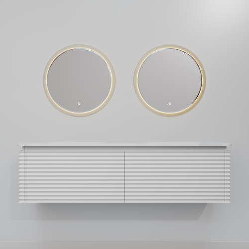 Тумба с раковиной+зеркало Art Decco Jacqueline (Жаклин) AJC15W34D1M0 150x45x40 подвесная цвет белый