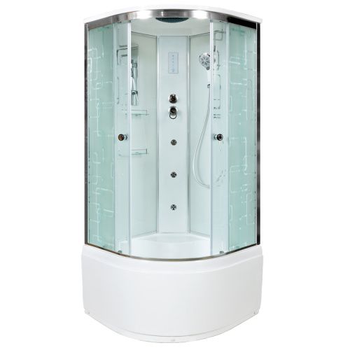 Душевая кабина AvaCan EM5011GM+EL 110х110 четверть круга с крышей ориентация универсальная