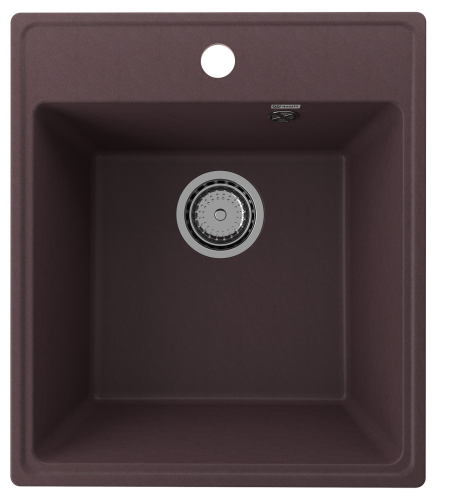 Кухонная мойка Ulgran Quartz Forte 425-06 43х49 цвет темно-коричневый поверхность матовая