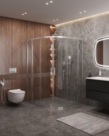 Душевой уголок Cezares MOLVENO MOLVENO-RH-22-120/110-C-Cr-IV 120х110 стекло прозрачное профиль хром глянцевый без поддона