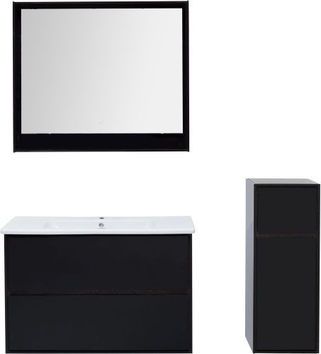 Тумба под раковину Aquanet Милан 00269299 97х45х65 подвесная цвет черный