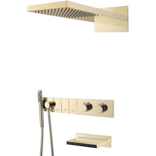 Душевая система Boheme Zodiac 133-2-G встраиваемая цвет золото с термостатом