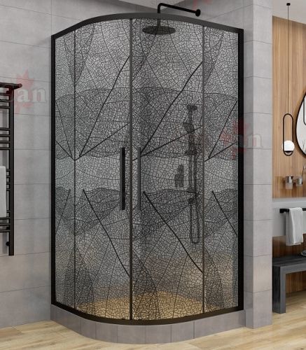 Душевой уголок AvaCan HB80 80х80 стекло тонированное профиль черный без поддона