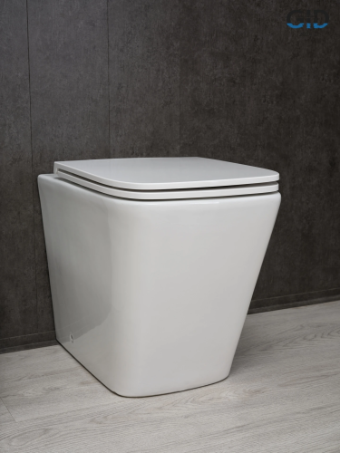 Унитаз приставной Gid Cuadrado 62240Y белый с сиденьем микролифт безободковый душевой смыв