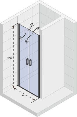 Душевая дверь Riho NOVIK G003005120 100х200 стекло прозрачное профиль хром глянцевый - фото 2