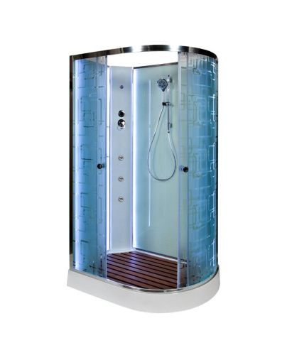 Душевая кабина AvaCan EM2012LNLED+GM 120х90 асимметричная без крыши ориентация левая