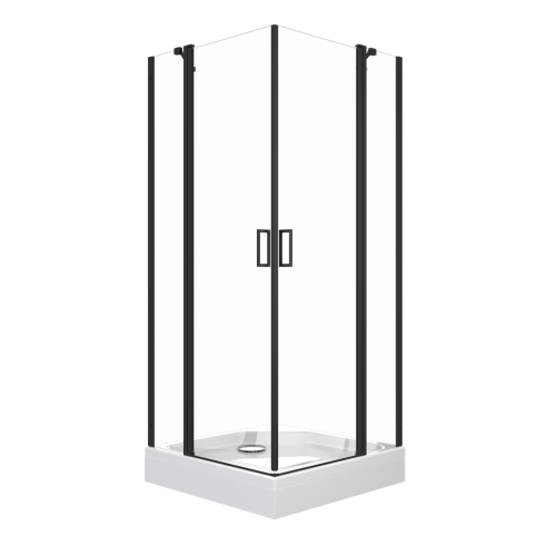 Душевой уголок Тритон Тау Щ0000054038 90х90 стекло прозрачное профиль черный с поддоном
