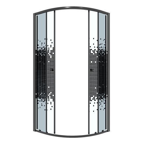 Душевой уголок Niagara Eco NG-1003-14BLACK 80х80 стекло с рисунком профиль черный без поддона
