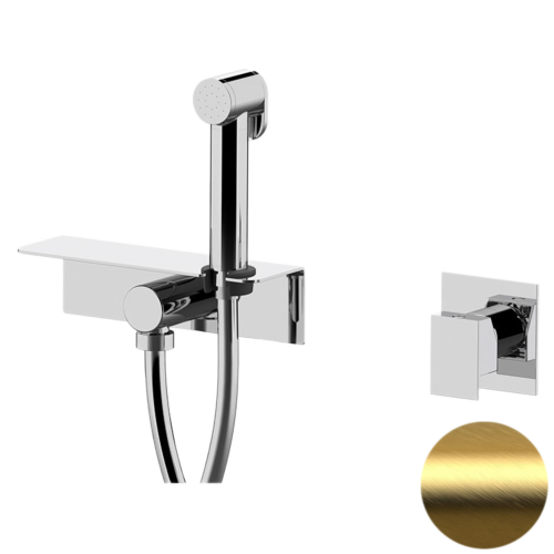 Гигиенический душ со смесителем Daniel SK646Z4DCTDP золото брашированное