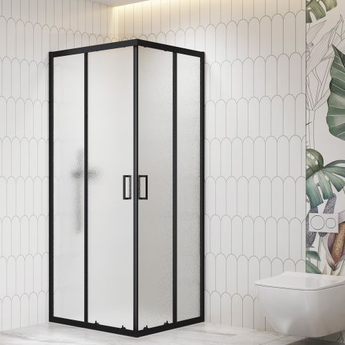 Душевой уголок RGW 06093699-44 90х90 стекло текстурное профиль черный без поддона