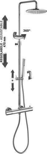 Душевая стойка Paffoni Mini Birillo ZCOL638KLIQCR настенная цвет хром с термостатом