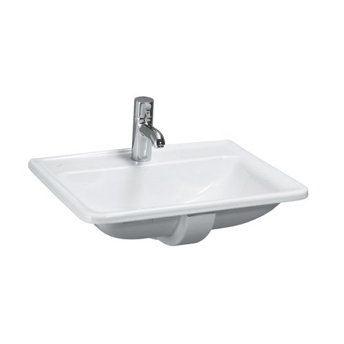 Раковина керамическая Laufen Pro 8.1396.1.000.104.1 60 см встраиваемая цвет белый 1 отверстие под смеситель