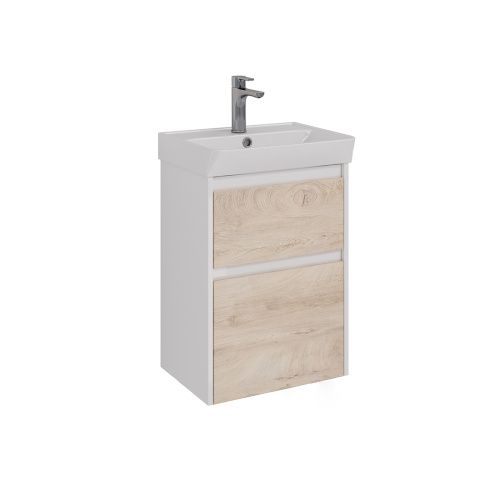 Тумба под раковину LeMark Combi LM03C50T-dub 48х35х65 напольная/подвесная цвет дуб канти/белый