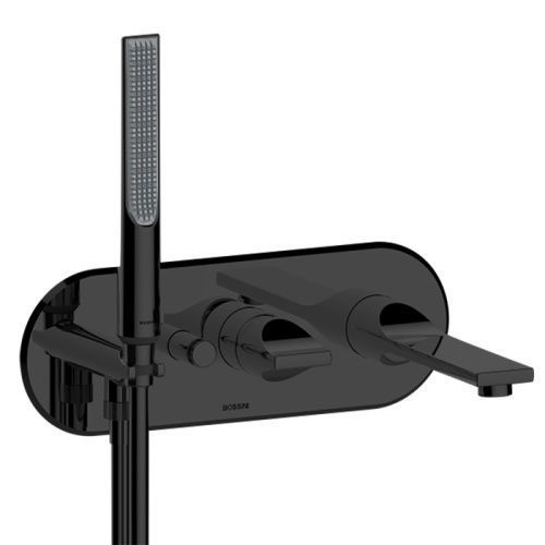Смеситель для ванны Bossini Apice Z00555.073 встраиваемый в стену черный матовый (внешняя часть)