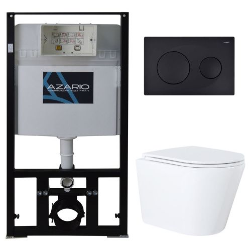 Комплект унитаз с инсталляцией с клавишей смыва Azario  AZ-8010-1000+AZ-8200-0013+AZ-0053