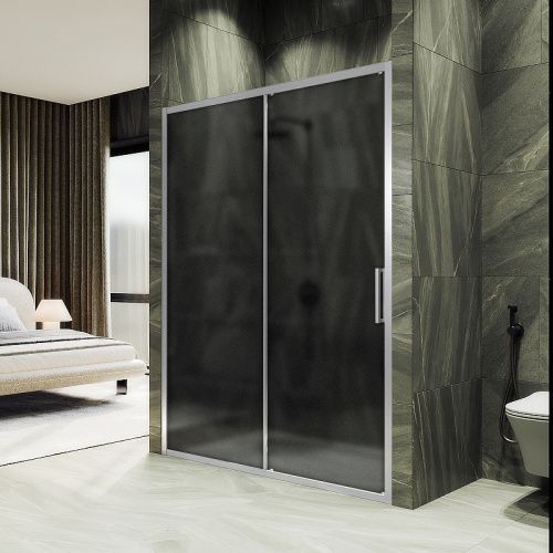 Душевая дверь Maybah Glass MGD-1289-5 150х195 стекло тонированное профиль хром матовый